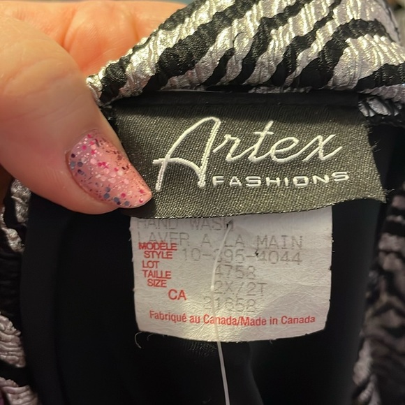 Artex Fashions Vintage Black Dilver Zebra Stripe Blazer Jacket size 2X - Picture 4 of 16